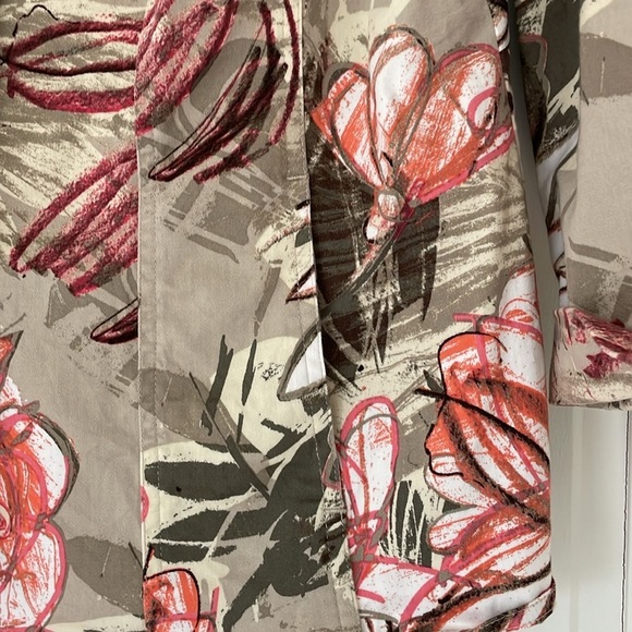 CHICO’S blazer jacket size 1 / M brown orange pockets cotton blend - Picture 3 of 7